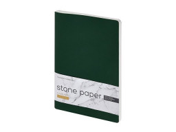 Тетрадь с каменной бумагой А5 "Carrara" 40 л., линейка, зеленый