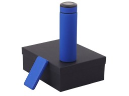 Подарочный набор c вакуумной термокружкой и повербанком С2, синий