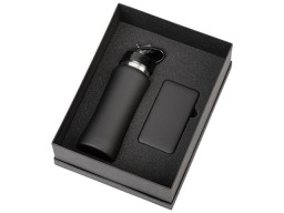 Подарочный набор с бутылкой для воды и повербанком С1, 5000 mAh, черный