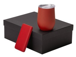 Подарочный набор с термокружкой и повербанком С2, 10000 mAh, красный