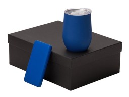 Подарочный набор с термокружкой и повербанком С2, 10000 mAh, синий