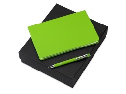 Подарочный набор «Wispy swan» с ручкой и блокнотом, зеленое яблоко