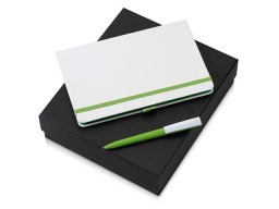 Подарочный набор «Jacque white» 2.0. с ручкой и блокнотом, зеленое яблоко