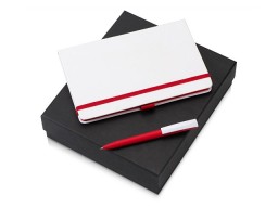 Подарочный набор «Jacque white» 2.0. с ручкой и блокнотом, красный