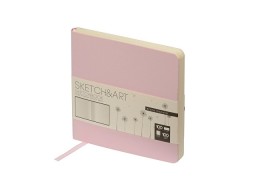 Скетчбук "Sketch & Art" в мягком переплете 145х145 мм, 100 л. бежевой бумаги 100 гр., розовый