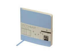 Скетчбук "Sketch & Art" в мягком переплете 145х145 мм, 100 л. бежевой бумаги 100 гр., голубой