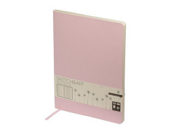 Скетчбук "Sketch & Art" в мягком переплете 179х250 мм, 80 л. бежевой бумаги 100 гр.,  розовый