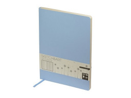 Скетчбук "Sketch & Art" в мягком переплете 179х250 мм, 80 л. бежевой бумаги 100 гр., голубой