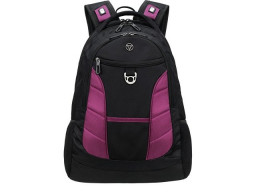 Рюкзак TORBER ПРОРЫВ с отделением для ноутбука 15", чёрный/бордовый, полиэстер 600D, 35x20x47 см, 33л