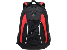 Рюкзак TORBER РАКЕТА с отделением для ноутбука 15", черный/красный, полиэстер, 33х19х45 см, 28 л