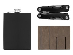Набор с мультитулом и фляжкой "Путешественник 2.0.", черный