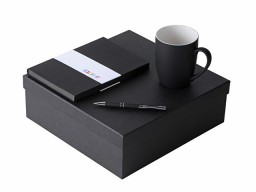 Подарочный набор с блокнотом С1, металлической ручкой и кружкой, черный