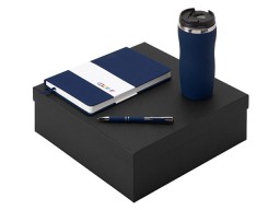 Подарочный набор с блокнотом С3, металлической ручкой и термокружкой, темно-синий