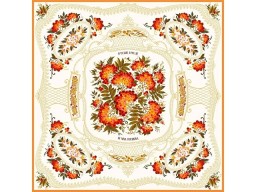 Платок «Тагильский поднос», молочный