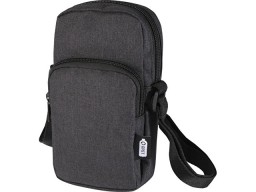 Сумка для телефона "Ross" из переработанного материала, древесный уголь