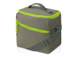 Изотермическая сумка-холодильник "Neo Classic" c контрастной молнией, серый/зеленое яблоко