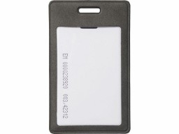 Вертикальный чехол для пропуска из экокожи "Alicante", темно-серый