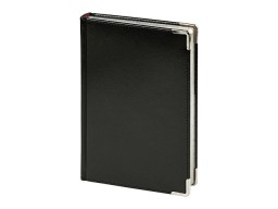 Ежедневник недатированный А5 "Sidney Nebraska", черный (серебряный обрез, серебряные уголки)