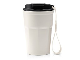 Термокружка KEURY из нержавеющей стали с двойными стенками и ручкой с керамической слоем, белый