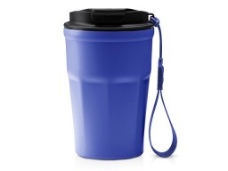 Термокружка KEURY из нержавеющей стали с двойными стенками и ручкой с керамической слоем, синий