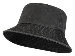 Панама "Mitica" стираная - Сплошной черный