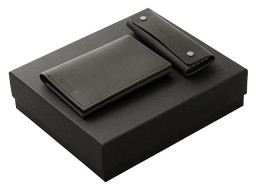 Подарочный набор Long River: обложка для паспорта, ключница, черная коробка