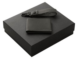 Подарочный набор Long River: кошелек, ремешок для ключей, черная коробка