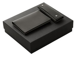 Подарочный набор Long River: обложка для паспорта, ключница (без лого Long River), черная коробка