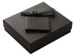 Подарочный набор Long River: кошелек, ремешок для ключей (без лого Long River), черная коробка