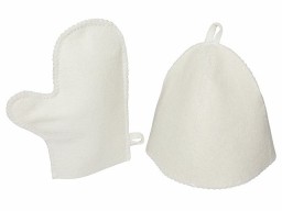 Банный набор из шапки и рукавицы "Renew", белый