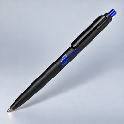 Ручка шариковая из пластика и металла "Шэдоу" soft-touch, черный/синий