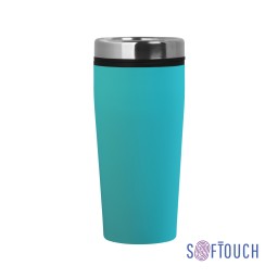 Термостакан "Европа" 500 мл, покрытие soft touch, бирюзовый