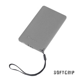 Зарядное устройство "Камень" с покрытием soft grip, 4000 mAh в подарочной коробке, серый