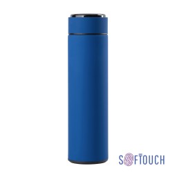 Термос "Бостон next" 500 мл с индикацией температуры, soft touch, сменная батарейка, синий