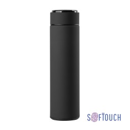 Термос "Бостон next" 500 мл с индикацией температуры, soft touch, сменная батарейка, черный