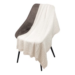 Плед Фадо (Fado) вязаный, бежевый (без подарочной коробки)