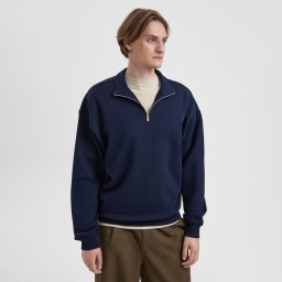 Толстовка на молнии унисекс Флоу (Flow), темно-синяя