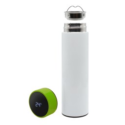 Термос Reactor duo white с датчиком температуры, белый с салатовым