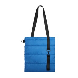Шоппер Superbag Bubble, стёганый, без застёжки, голубой с черным