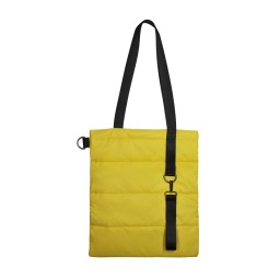 Шоппер Superbag Bubble, стёганый, без застёжки, жёлтый с чёрным