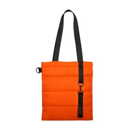 Шоппер Superbag Bubble, стёганый, без застёжки, оранжевый с чёрным