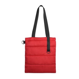 Шоппер Superbag Bubble, стёганый, с магнитной кнопкой, красный с чёрным