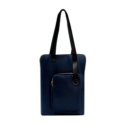 Шоппер Superbag Pocket, с внутренним креплением  и чехлом для мелочей, темно-синий с чёрным